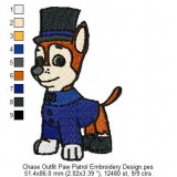 Chase Outfit Paw Patrol Embroidery Design